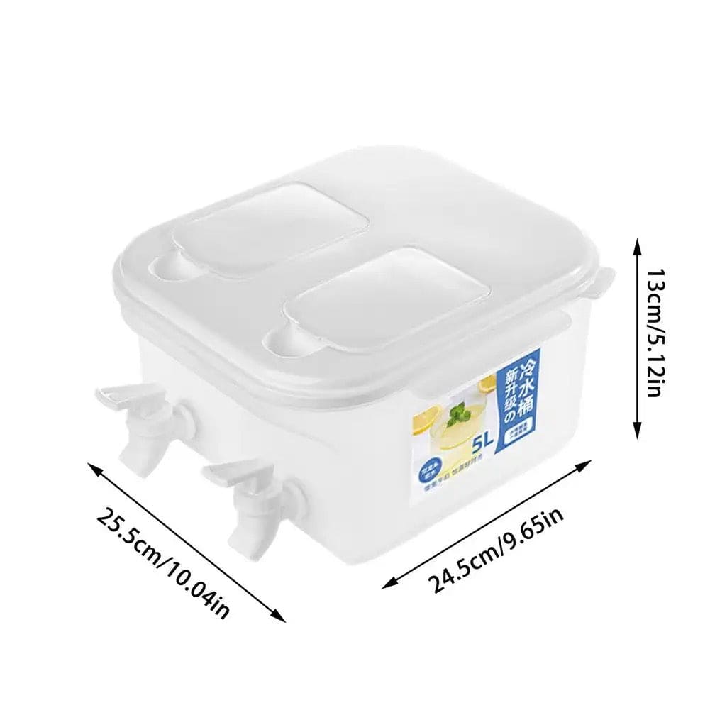 5L Double Tap Beverage Dispenser, Pot Beverage Dispenser, Fridge Juice Dispenser, Double Tap Cool Water Bucket, Water Infuser Kettle, Household Refrigerator Beverage Dispenser,  Fruit Drink Dispenser, Teapot Cool Bucket Kitchen Drinker Kettle