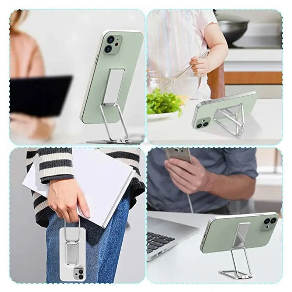 Double Magnetic Phone Holder, Foldable Desk Stand For Mobile Phone, Metal Car Phone Bracket Holder, Lazy Simplicity Convenient Stand, 360 Rotation Foldable Phone Stand, Retractable Magnetic Ring Holder