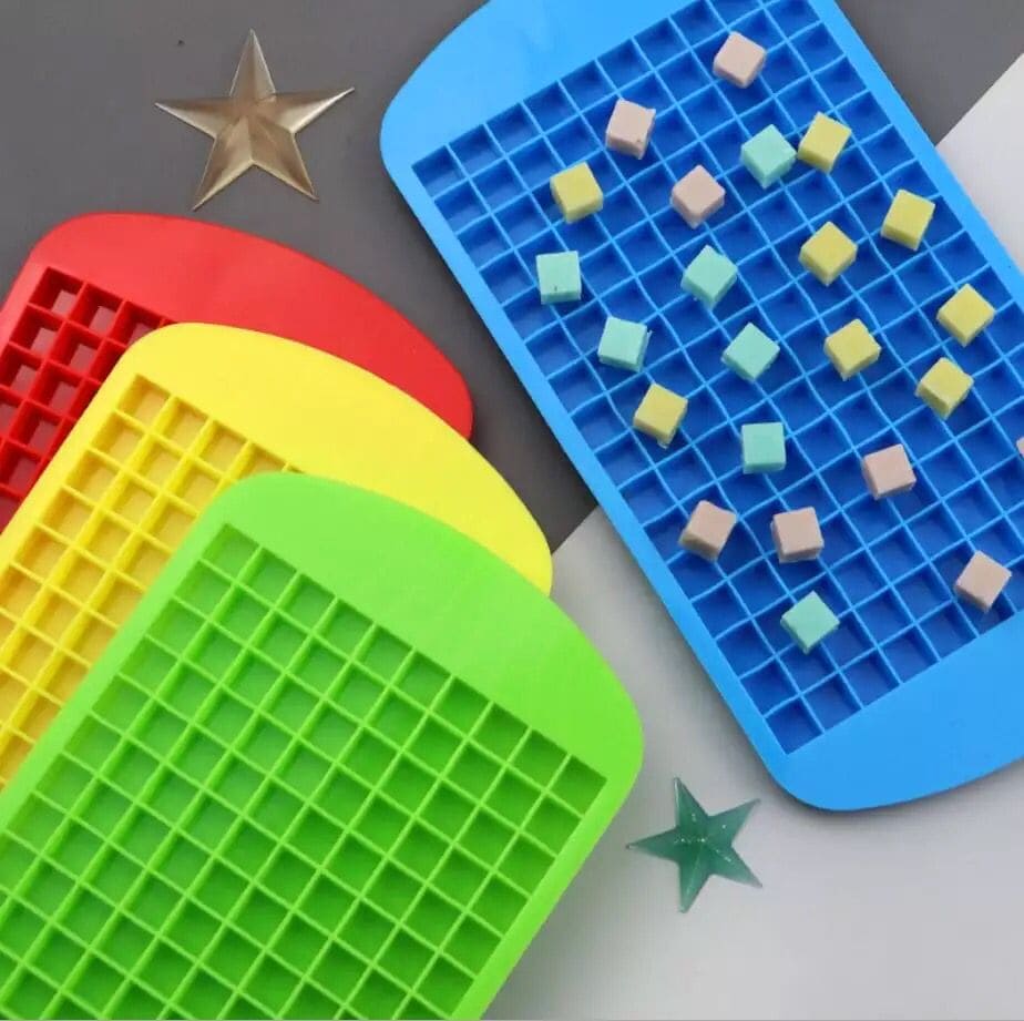 Silicone 160 Grid Mini Ice Cubes Storage Tray, Easy Release Ice Cube Tray, Plastic Small Cubes Large Ice Cube Mold
