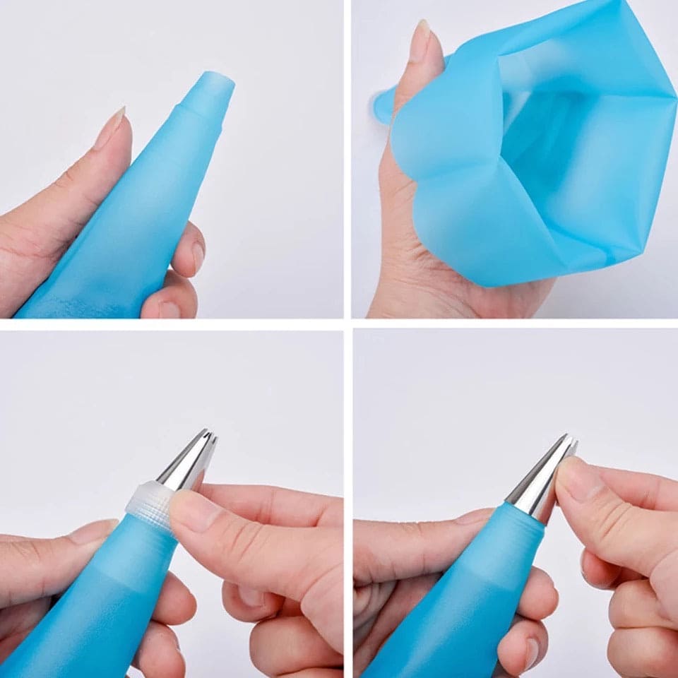 Cake Decoration Tool, Piping Bag with Stainless Steel Nozzles, Decorating Cake Nozzle