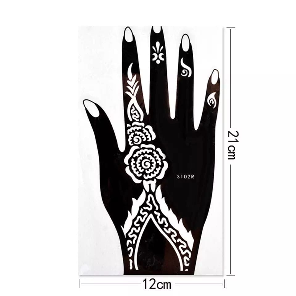 Professional Henna Stencil Temporary Hand Tattoo, Body Art Sticker, Temporary Hand Mehndi Tattoo, Body Art Sticker, Wedding Tool Flower Tattoo Stencil