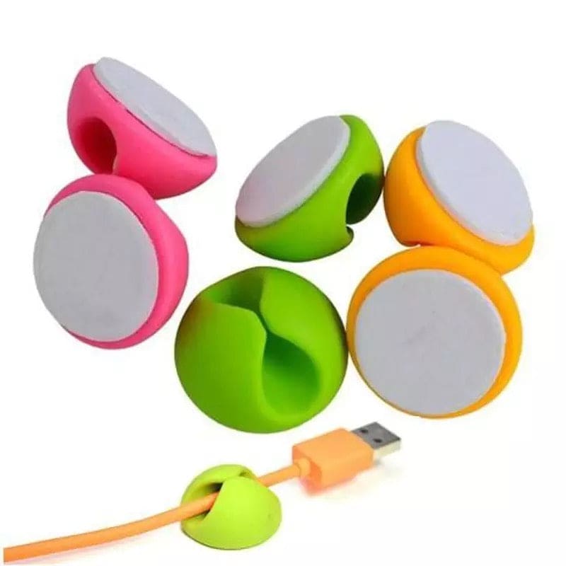 Round Cable Holder, Cute Cable Clips For Desktop, Silicon Wire Retention Clips, Power Cord Winder