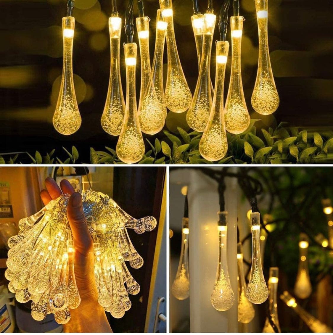 20 Bulbs Water Drop Fairy LED Lights, Lighting Battery Operated Waterproof Lamp, LED Holiday Lamp