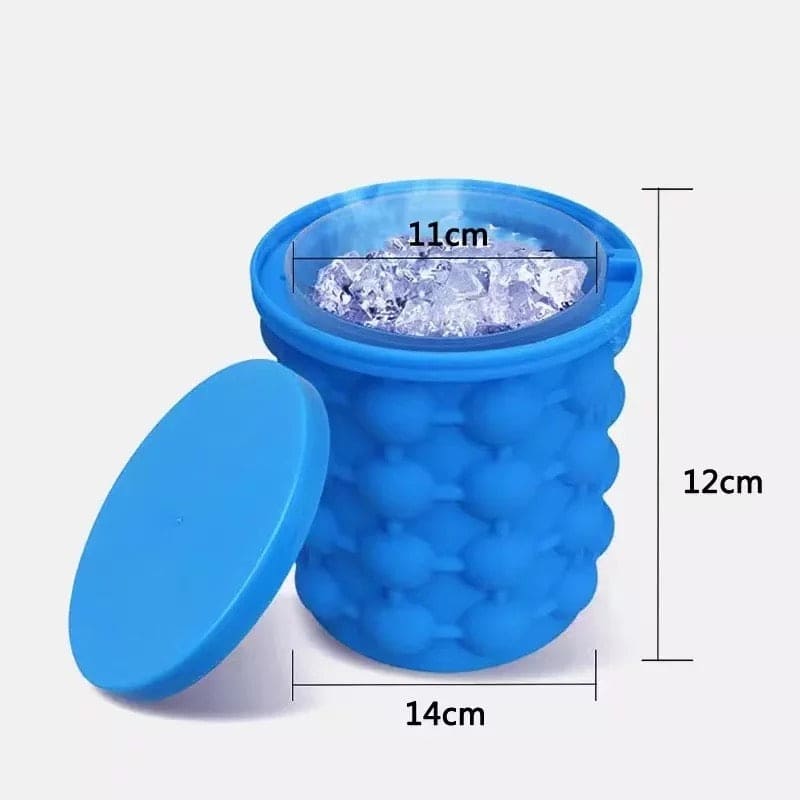 Silicone Ice Bucket, Fast Cold Ice Bucket, Space Saving Ice Genies Ice Ball Maker, Portable Silicon Ice Cube Maker