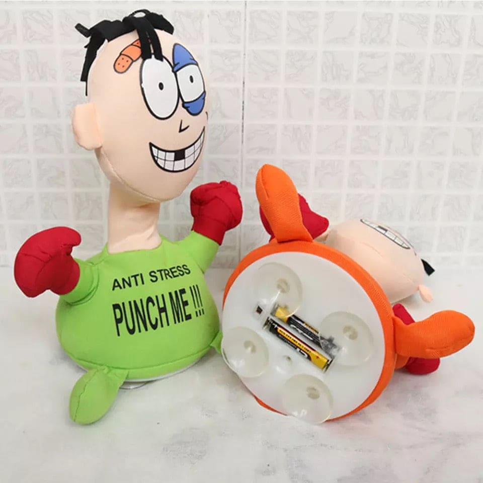 Funny Electronic Punch Me Anti Press Doll, Desktop Stress Relief for Adults Interactive Toy, Funny Children Boxing Toys, Punch Me Electric Plush Toys, Girls Creative Vent Screaming Doll, Punching And Screaming Sound Vent Toys, Cute Stuffed Toy