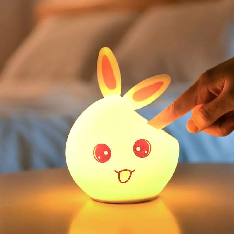 Silicone Rabbit Lamp, Cute Kids Night Light Lamp, Rabbit Lamp For Room Decoration, Cute Warm Night Light