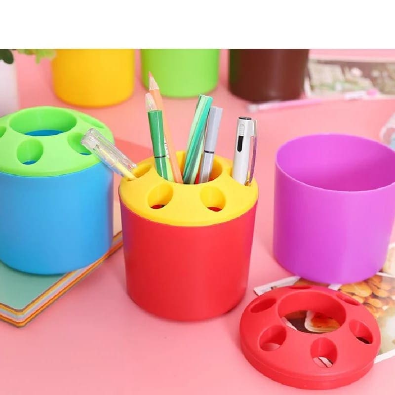 5 Holes Multipurpose Candy Colored Toothbrush Storage Holder, Special Porous Couple Creative Toothbrush Container, Multifunctional Desktop Pen Holder