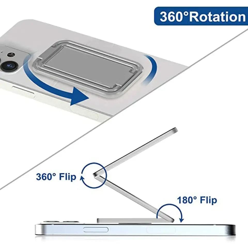 Double Magnetic Phone Holder, Foldable Desk Stand For Mobile Phone, Metal Car Phone Bracket Holder, Lazy Simplicity Convenient Stand, 360 Rotation Foldable Phone Stand, Retractable Magnetic Ring Holder