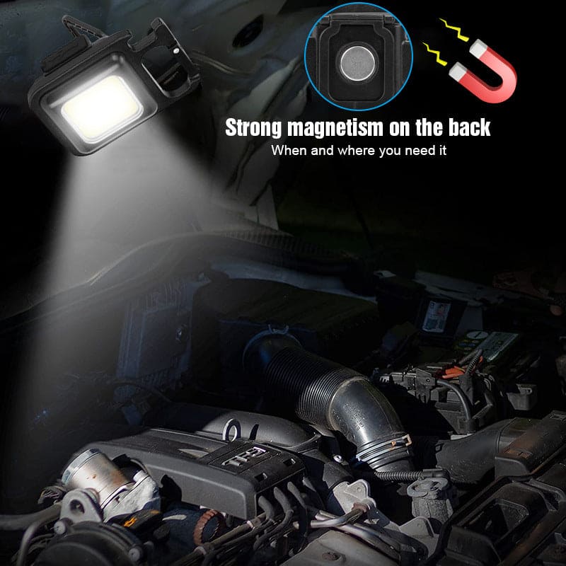 Mini Square LED Flashlight, Portable Pocket Flashlight Keychains, Rechargeable For Outdoor Camping, Emergency Lamps Work Light, Multifunction Portable Pocket Light, COB Inspection Light