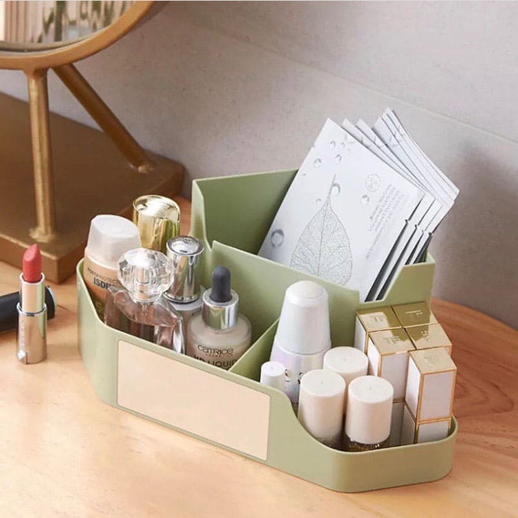 Multipurpose Makeup Organizer, Dressing Table Cosmetic Storage, Solid Color Makeup Box