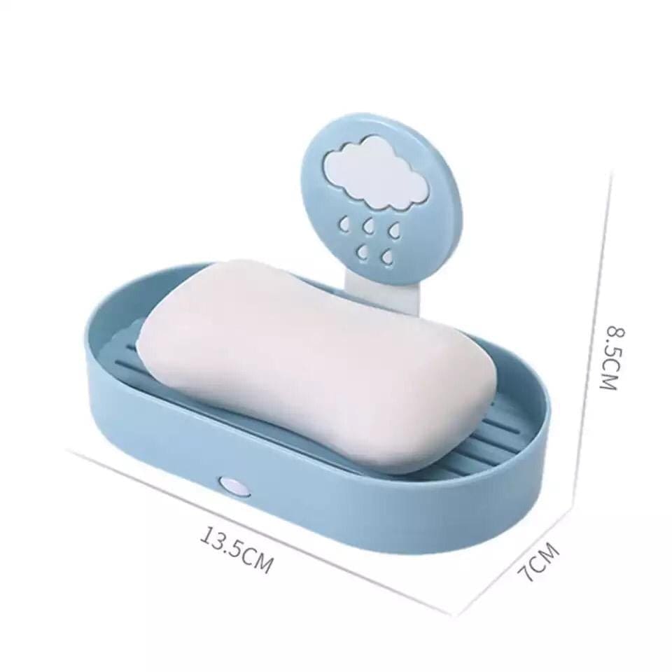 Cloud Double Layer Soap Holder With Self Draining Tray, Dish Bar Soap Holder, Bathroom Bar Soap Holder