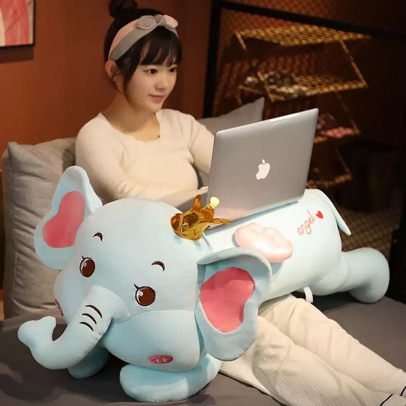 Infant Elephant Plush Soft Pillow, Doll Baby Elephant Plush Pillow Stuffed Toy, Cute Baby Elephant Doll Sleeping On Bed Pillow
