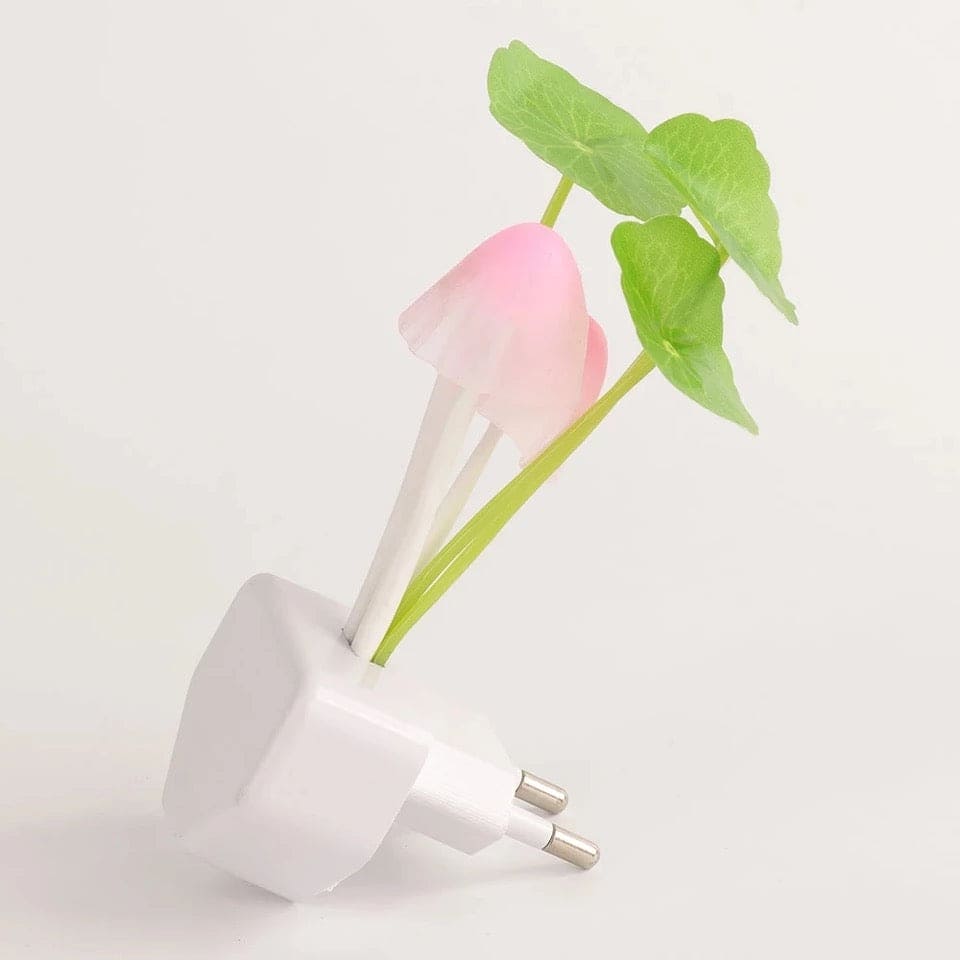 LED Sensor Mushroom Night Light, Lotus Leaves Plug, 7 Color Changing Mushroom Wall Lamps, Room Decoration RGB Novlty Night Lamp