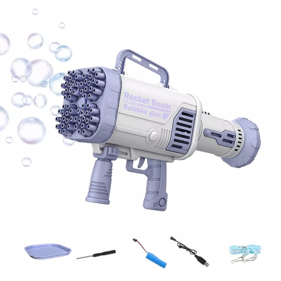 44 Holes Charging Electric Automatic Bubble Machine, Gatling Bubble Gun Toy, Heavy machine New Electric Bubble Gun, Summer Outdoor Soap Water Children Toy 44-Holes Big Gatlin Rocket Soap Bubbles Machine, Children Magic Bubble Blower Toy