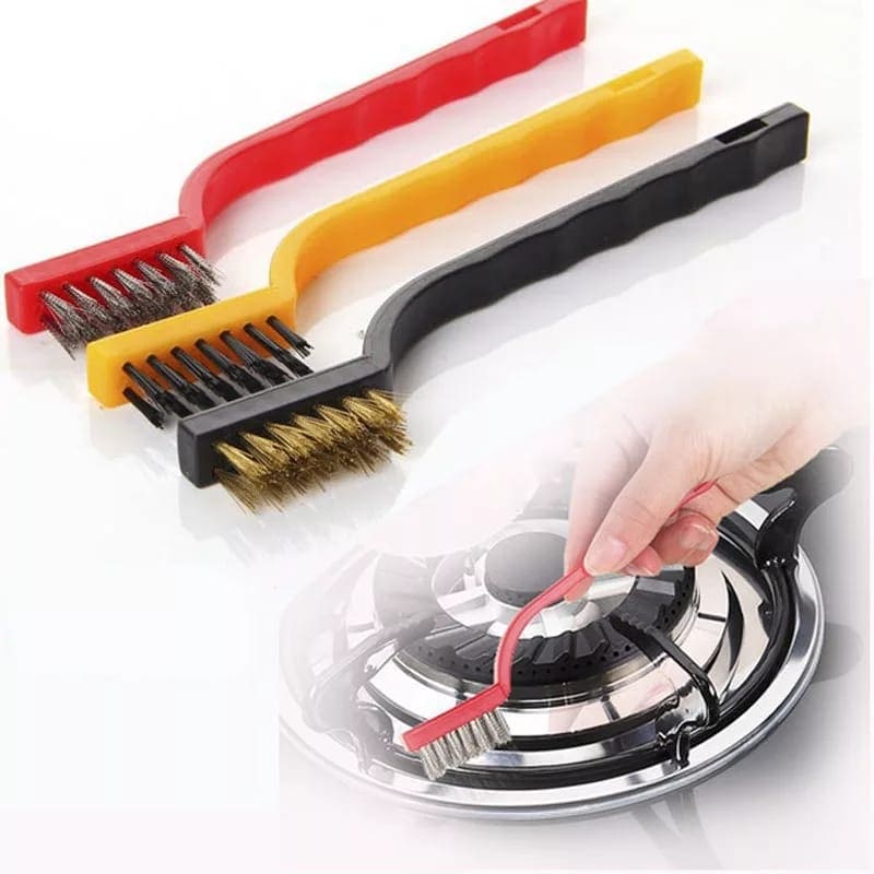 Set Of 3 Gas Stove Cleaning Wire Brush, Metal Cleaning Rust Brush, Metal Cleaning Grinder Fitter Machine Cleaner, Gas Stove Pipes Cleaning Tool, Kitchen NIC Brush