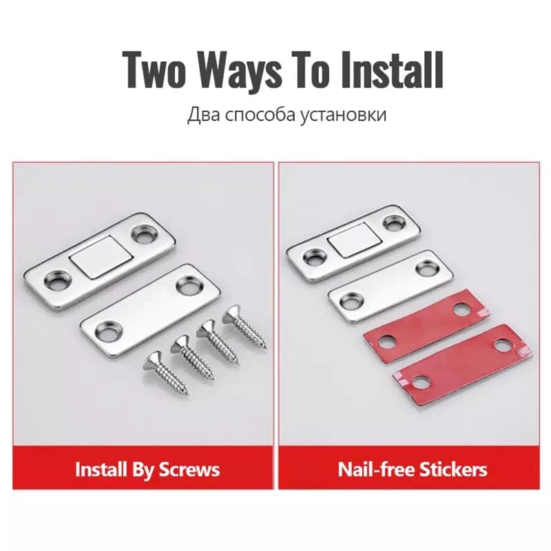 2 Pcs Set Strong Door Close Magnet, Door Catch Latch Door Magnet, Furniture Cupboard Close Screw Magnet
