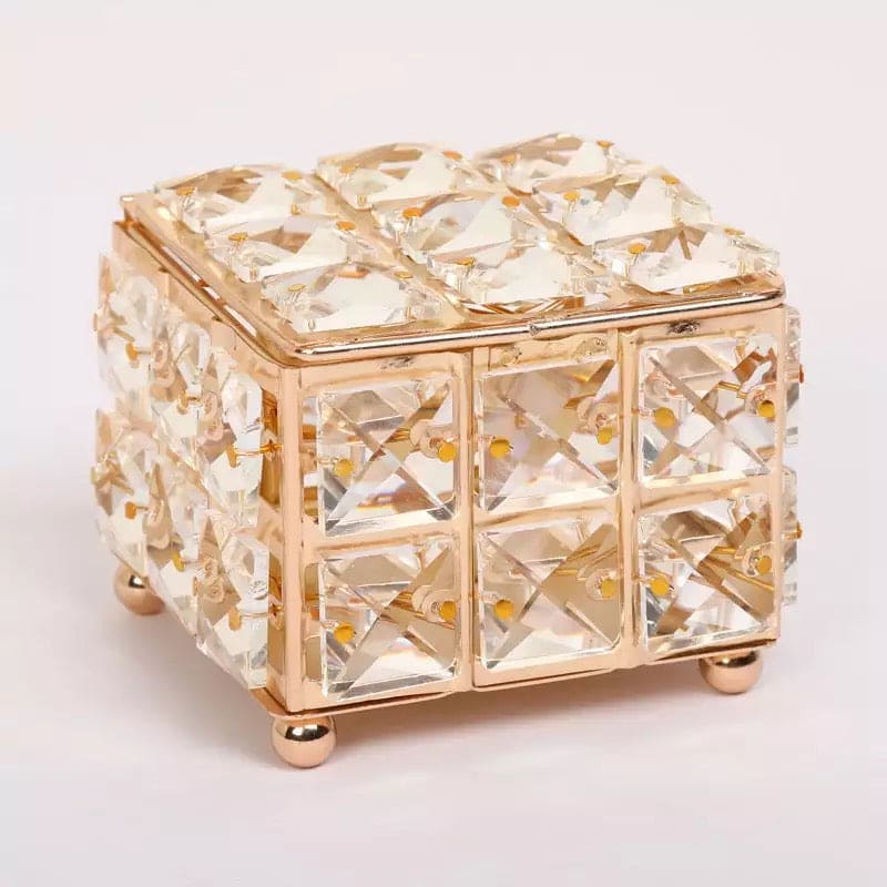 Mini Pearl Crystal Jewelry Box, Europe Crystal Desk Organizers, Creative Personality Crystal Storage Box, Makeup Cotton Foundation Jewelry Ear Stud Case, Candy Box Storage Holder, Jewelry Trinket Box, Necklace Jewelry Case