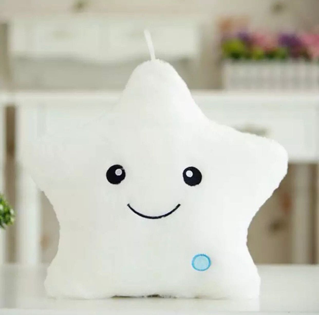 Creative 34cm Luminous Star Shaped Plush Pillow, Twinkle Star Light Up Plush Pillow