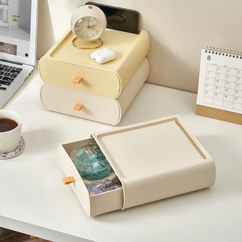 Drawer Shape Desktop Storage Box, Stackable Drawer Organizer, Desk Office Organizer Bins, Plastic Storage Container, Colorful Desktop Stackable Organizer, Makeup Pencil Pen Sundries Container