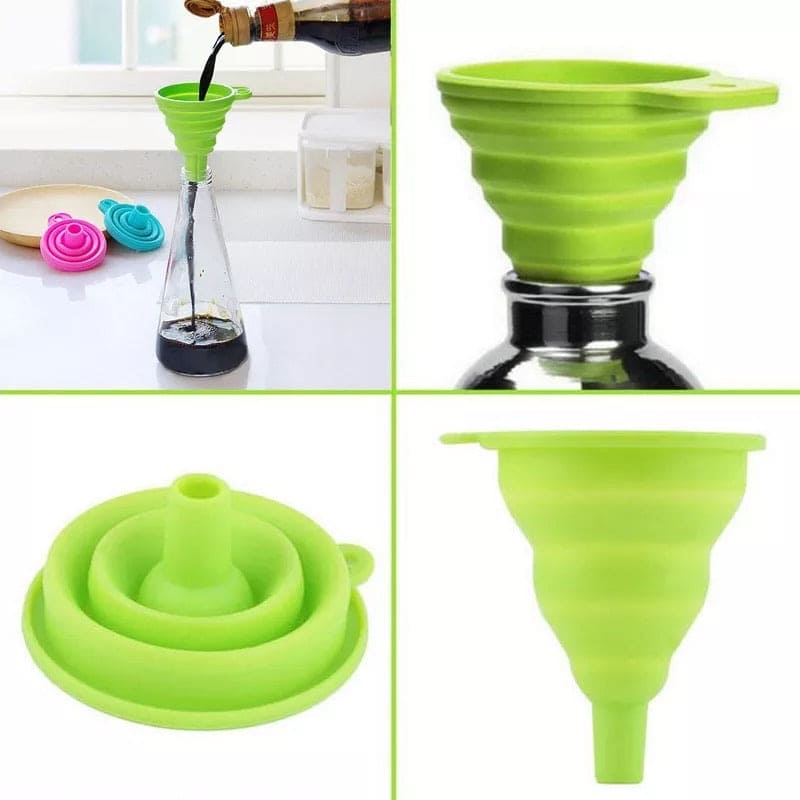 Flexible Silicone Foldable Kitchen Funnel, Liquid Oil Hopper Tool Kitchen Funnels for Bottle Liquid Transfer