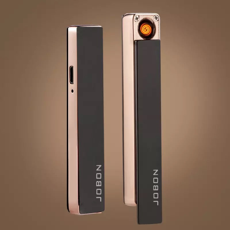 Creative Ultra-Thin Rechargeable USB Lighter, Flameless Metal Lighter, Filament Windproof Electronic Cigarette Lighter, USB Chargeable Lighter