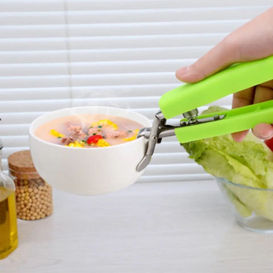 Stainless Steel Bowl Holder, Anti Hot Bowl Gripper, Silicon Handle Dish Clamp, Heat Resistant Dish Holder, Multifunction Pan Gripper, Adjustable Dish Clamp, Kitchen Insulation Tools, Steel Hot Dish Plate Bowl Clip, Anti-scald Plate Holder