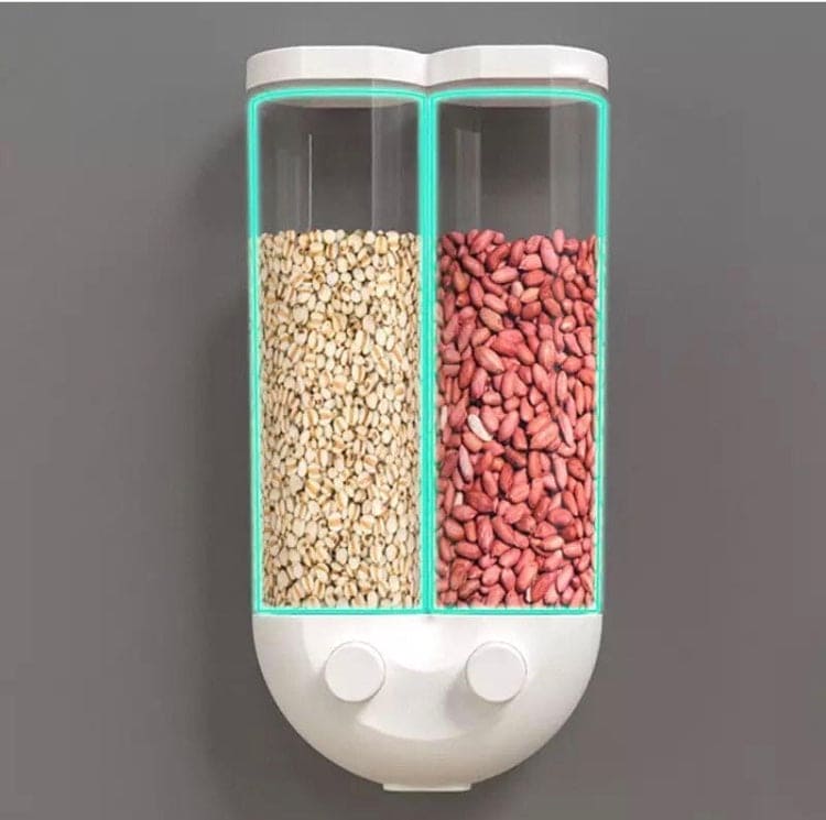 Wall Mounted Grain Dispenser, Grain And Oatmeal Storage Container, Wall-Mounted Rice Storage Box