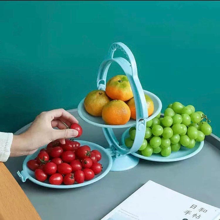 3 Layer Folding Fruit Plate, Snacks Tray, Display Stand for Snacks