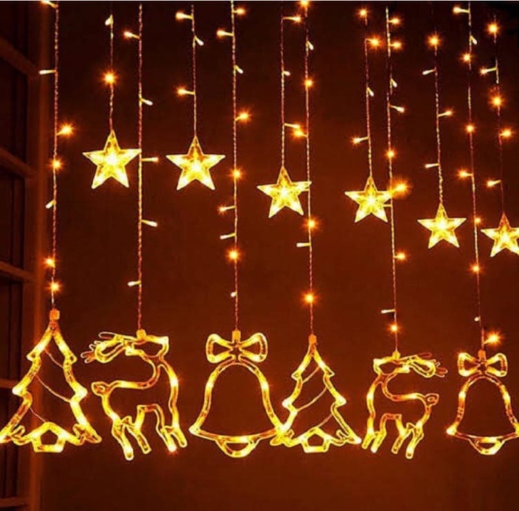 Christmas Garland Outdoor String Lights, Warm White Star Fairy Lights For Christmas, Battery Operated Fairy Christmas Lights