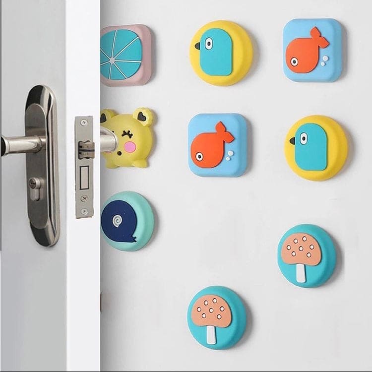 Cartoon Wall Protector ,Silicone Door Protector, Self-Adhesive Animal Shaped Wall Knobs