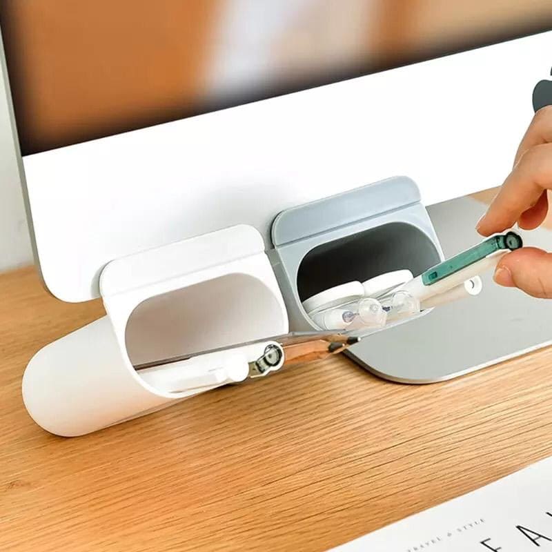 Self-Adhesive Hanging Stationary Storage Box, Desktop Pencil Holder, Mini Bracket Pen Organizer