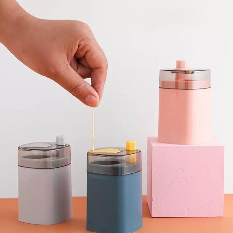 Pushup Toothpick Holder, Portable Transparent Toothpick Container, Toothpick Dispenser