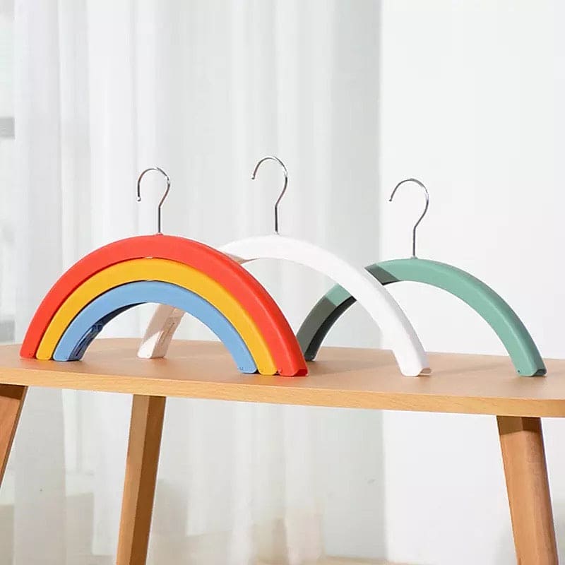 Three Layer Rotatable Hanger, Creative Rainbow Shaped Hanger With Windproof Clip, Multifunctional Three Layer Bed Sheet Drying Racks