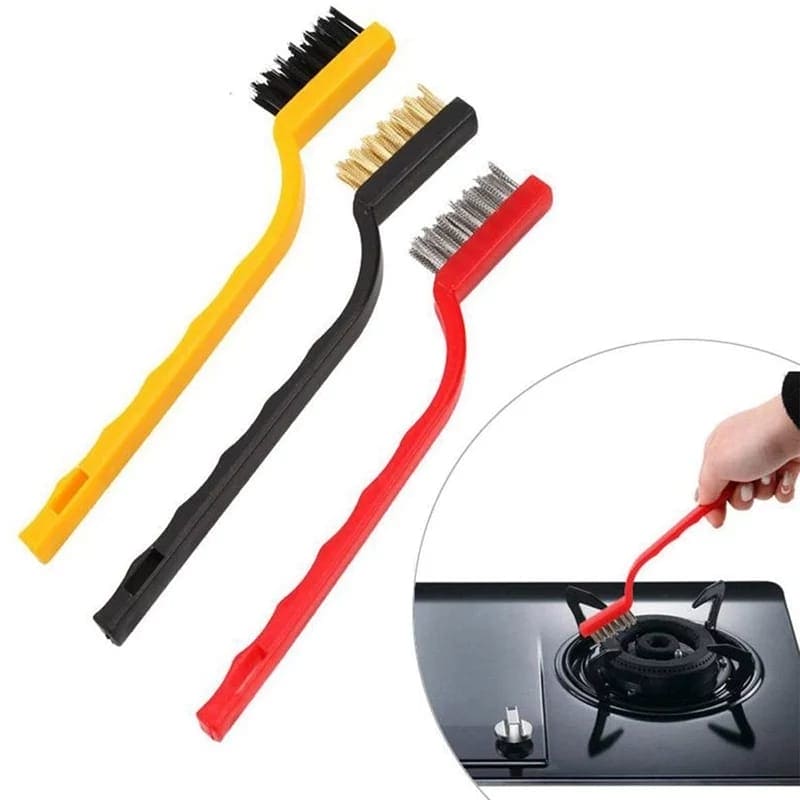 Set Of 3 Gas Stove Cleaning Wire Brush, Metal Cleaning Rust Brush, Metal Cleaning Grinder Fitter Machine Cleaner, Gas Stove Pipes Cleaning Tool, Kitchen NIC Brush