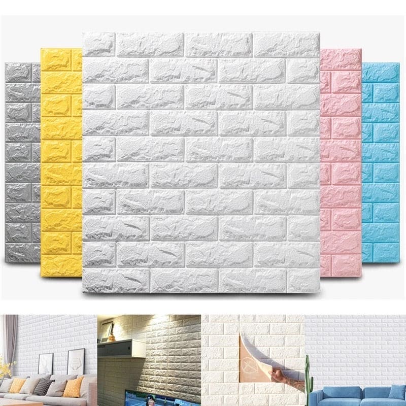 3D Brick Wall Stickers Wall Paper, Self-Adhesive Wallpaper Peel, Sofa ...