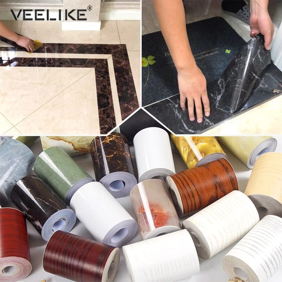 Self Adhesive Wall Skirting Border, Waterproof Floral Vintage Pvc Wallpaper, Self-Adhesive PVC Wall Covering Borders, Diy Home Decor Tile