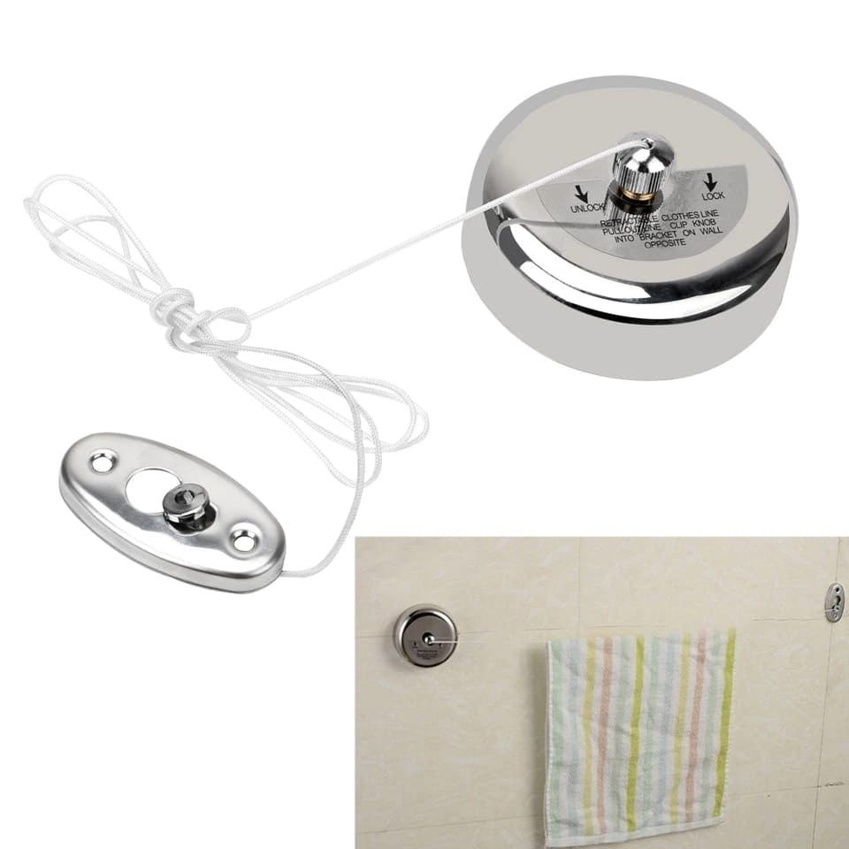 Stainless Steel Clothesline Drying Rope, Clothes Drying Rack Rope, Retractable Clotheslines Laundry Hanger, Adjustable Stainless Steel Rope, Clothes Line for Drying in Bathroom