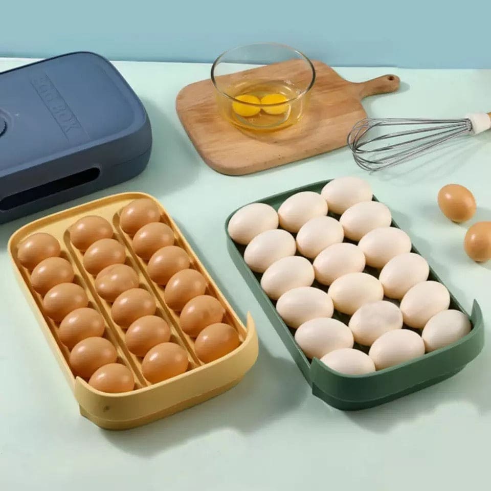 Drawer Type Egg Storage Box, Refrigerator Egg Container, Drawer Egg Tray Holder, Large Capacity Egg Organizer, Modern Simple Fall-proof Drawer Egg Storage Box