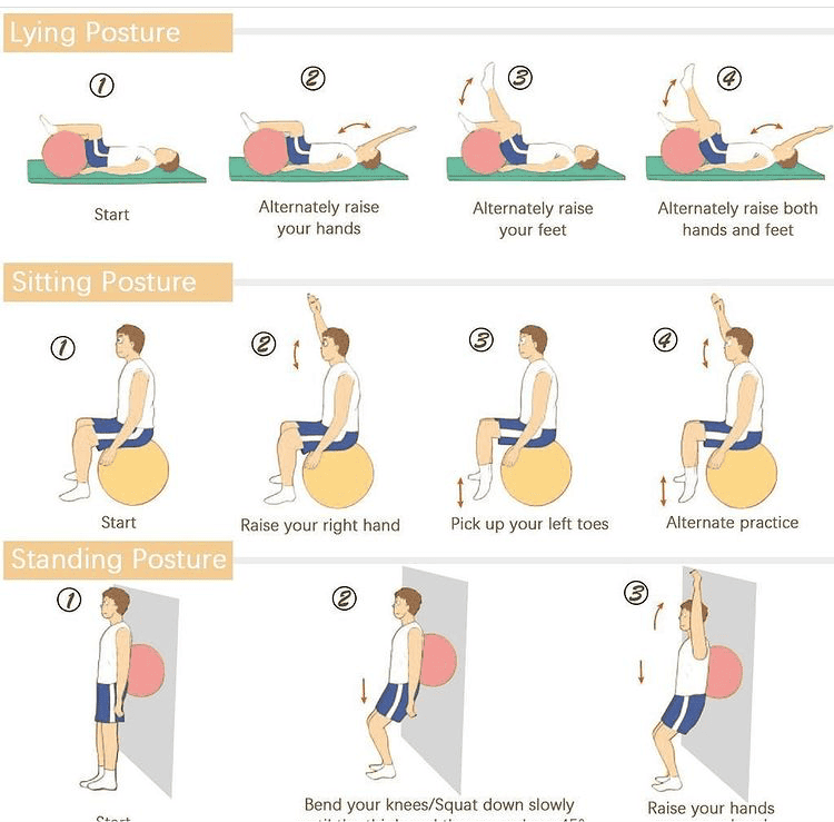 Fitness Work Ball with Air Pump, Anti-Burst and Slip Resistant Exercise Ball, Non-Slip Stability Balance Yoga Ball