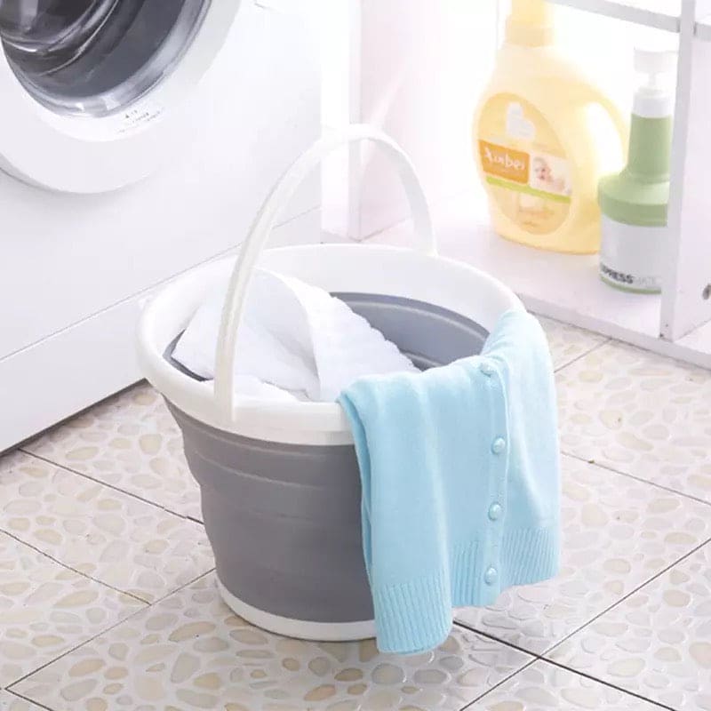 10L Collapsible Cleaning Bucket, Portable Folding Bucket, Silicon Car Washing Bucket, Outdoor Fishing Travel Camp Bucket, Foldable Basin Camping Bucket, Travel Portable Pail, Household Multifunctional Bucket