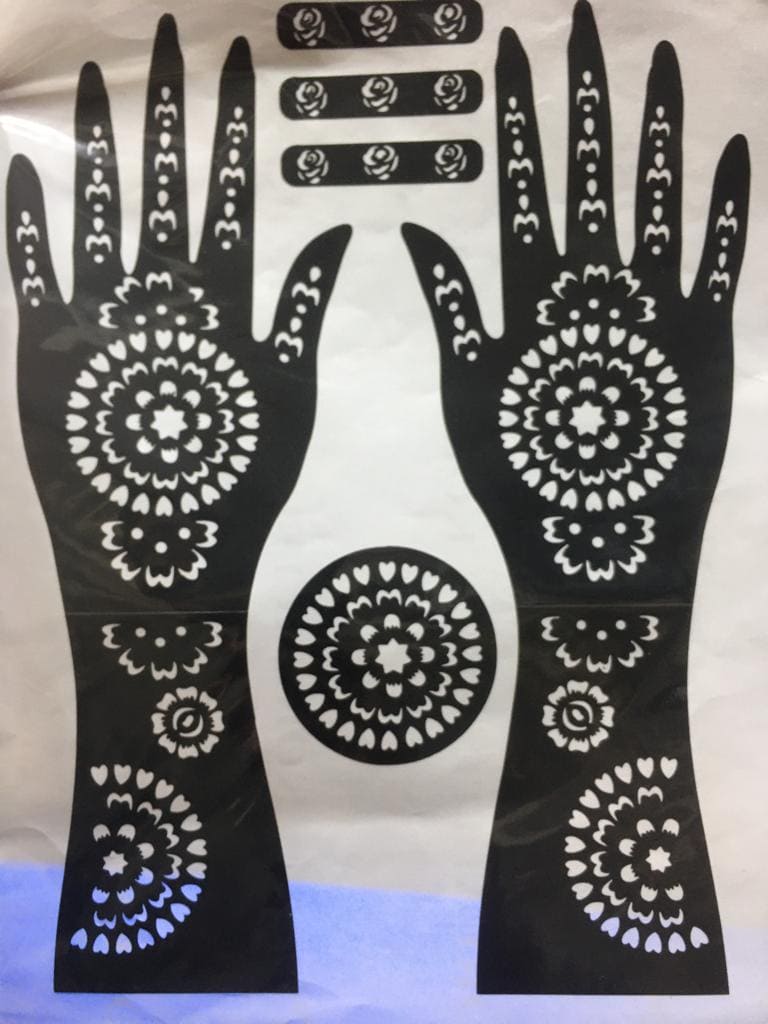 Professional Henna Stencil Temporary Hand Tattoo, Body Art Sticker, Temporary Hand Mehndi Tattoo, Body Art Sticker, Wedding Tool Flower Tattoo Stencil
