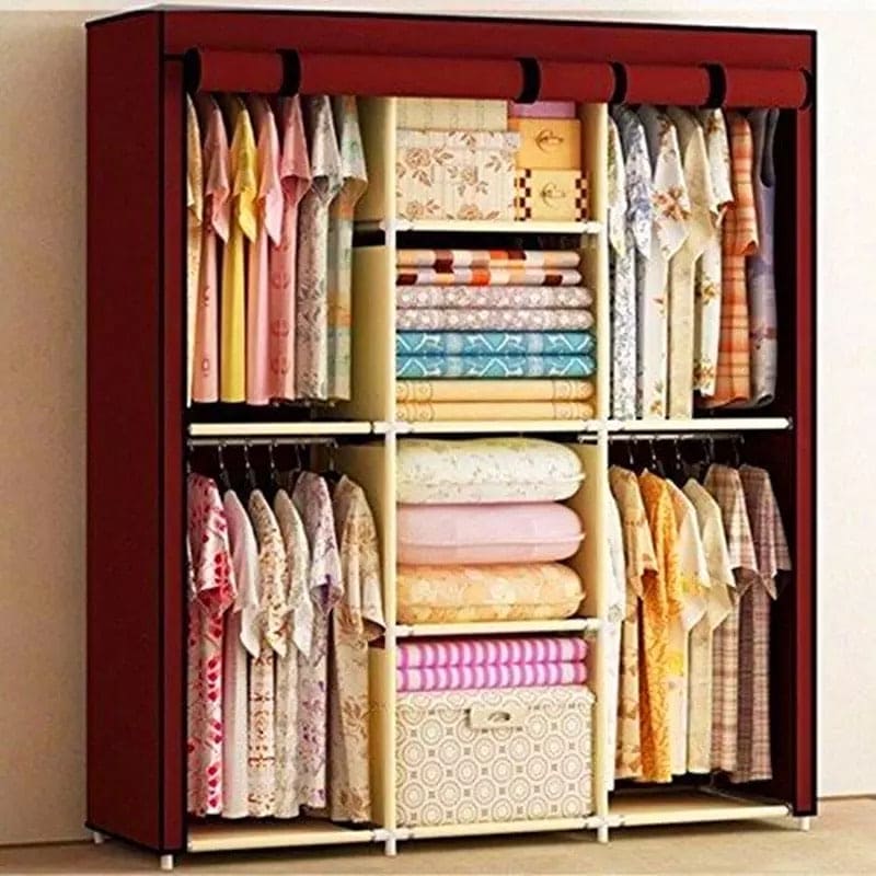 Non-woven Large Wardrobe, Portable Closet Organizer, Clothes Storage Organizer, Fabric Storage Shelf Wardrobe, Folding Closet Wardrobe