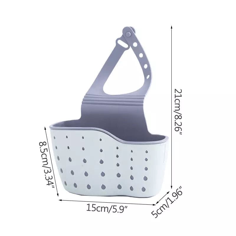 Adjustable Sink Soap Sponge Holder, Kitchen Hanging Drain Basket, Kitchen Sink Washing Storage Rack, Plastic Faucet Hanging Bag, Hanging Drain Rack Basket