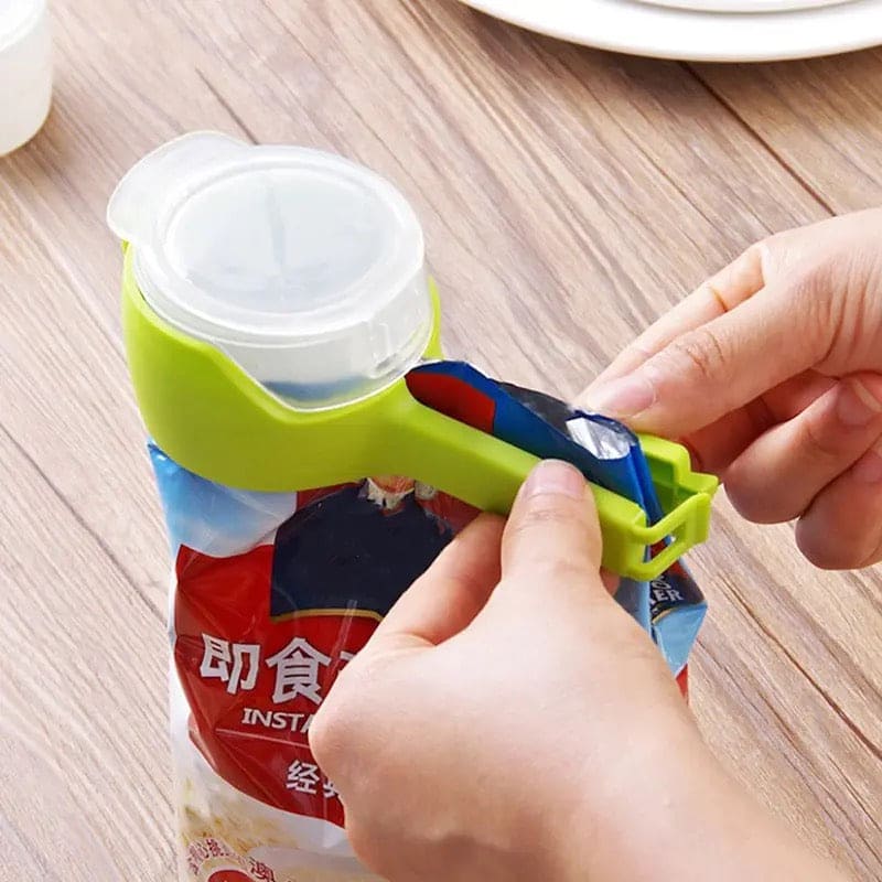 Snack Sealing Clip, Seal Pour Food Storage Bag Cap Clip, Food Sealer Clamp, Round Mouth Effect Clip Kitchen Tool,  Multifunction Seal Pour Food Storage Bag Clips, Moisture Sealing Snack Storage Container Clips, Home Food Close Clip Seal