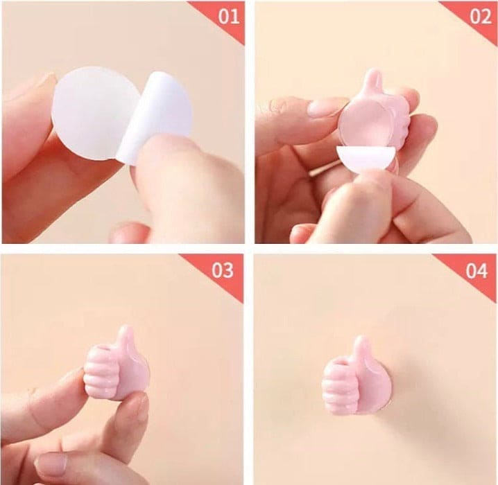 Silicone Multifunctional Hand Wall Clips, Behind-door Keys Tower Organizer Hook, Wire Data Line Holder, Silicon Thumb Holder