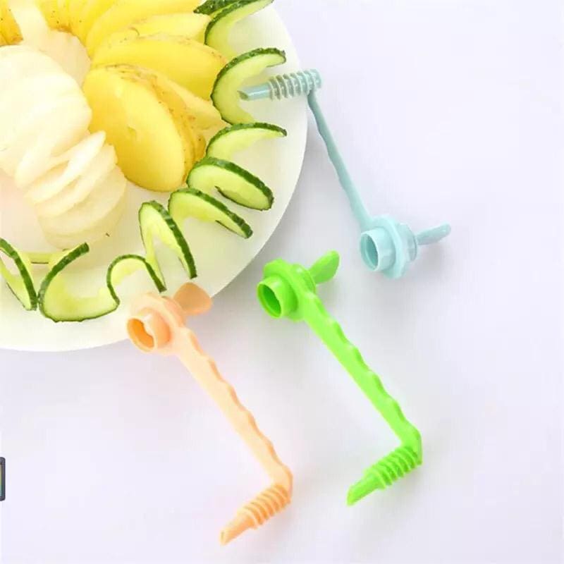 Manual Spiral Screw Cutter, Rotatable Spiral Cutter For Vegetable & Fruit