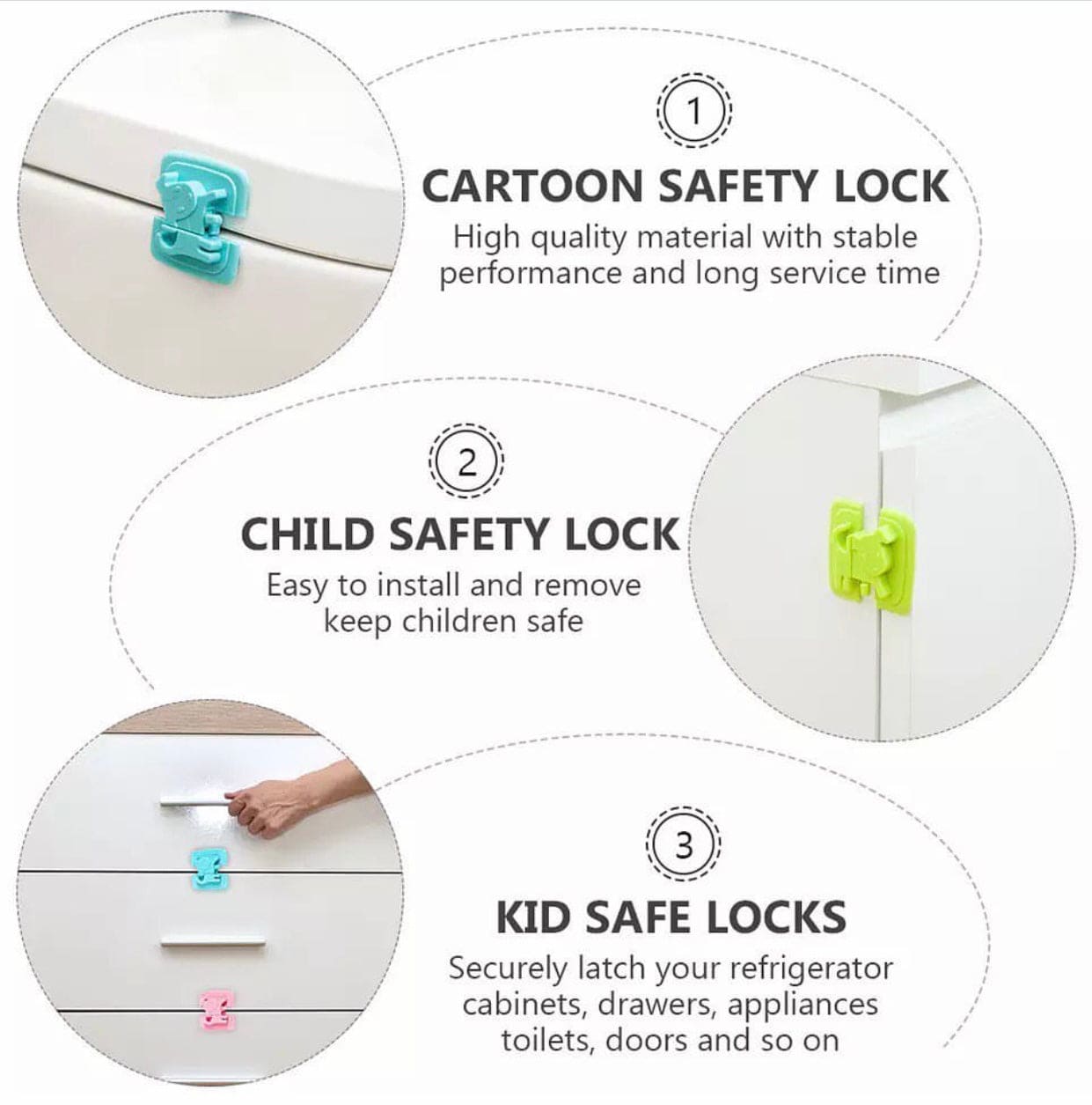 Cartoon Puppy Cabinet Safety Anti Pinch Child Lock, Multifunctional Baby Safety Lock, Cabinet Corner Closet Wardrobe Latch, Puppy Shape Safety Fridge Door Locks