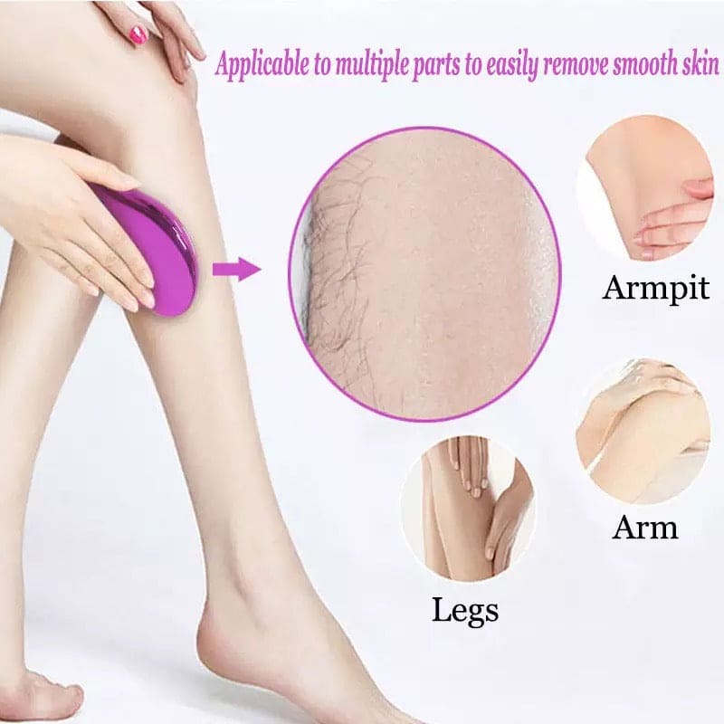 Crystal Hair Removal Device, Nano Glass Sanding Device, Crystal Physical Hair Removal Eraser, Glass Hair Remover Painless Epilator,  Easy Cleaning Reusable Body Care Depilation Tooli