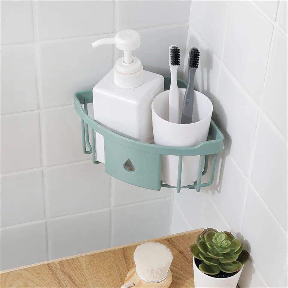 Drop Corner Storage Rack, Bathroom Corner Toiletries Storage Holder, Bathroom Shelf Organizer Toilet Shampoo Gel Storage Basket