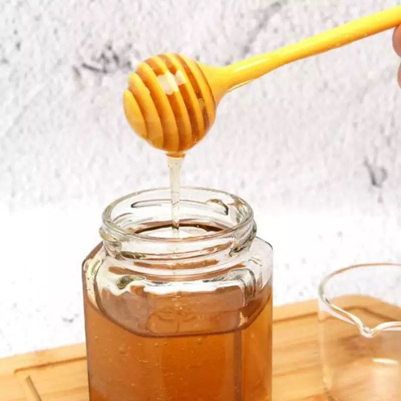 2PCS Plastic Honey Stir Stick, Dessert Coffee Milk Tea Plastic Mixing Stick, Cute Shape Long Handle Kitchen Bee Stick, Practical Honey Stirring Bar